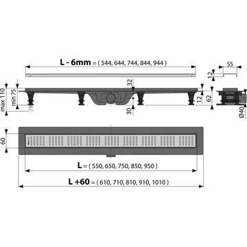 Alcaplast Zuhanyfolyóka APZ10-950M
