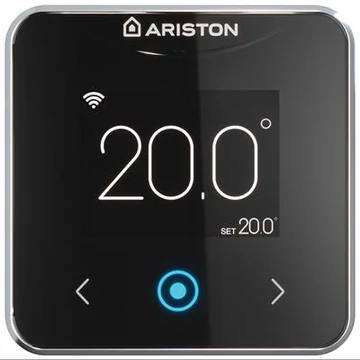 Ariston Cube S Net szobatermosztát, vezetékes, Wi-Fi-s, fekete, BUS rendszerű, programozható