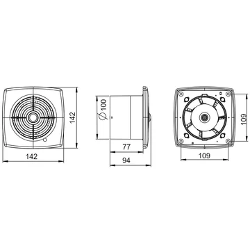 Awenta Retis 100 T ventilátor időkapcsolóval