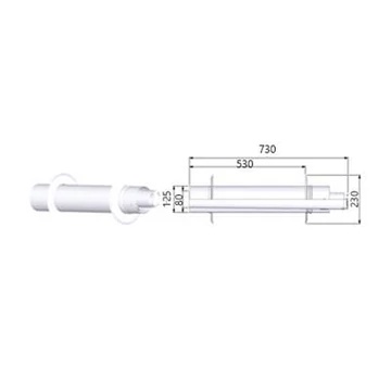Tricox Alu/Alu parapet 2db takaró lemezzel, 80/125mm