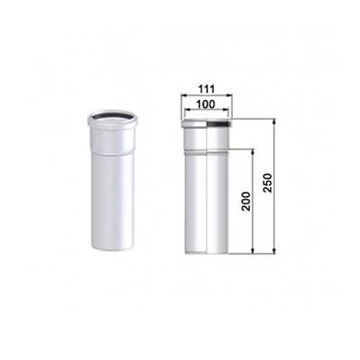 Tricox Alu cső 100mm, hossz: 250mm