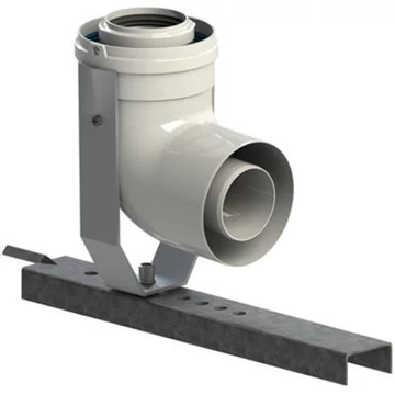 Tricox PPs/Alu bekötő könyök tartó sínnel, 80/125mm