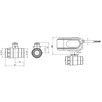 ESBE MBA122 KM 3/4" 230VAC 2-P 10NM motoros golyóscsap (43101100)