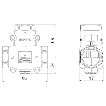 ESBE VTC511 60C 25-9 BM 1" töltőszelep szilárd tüzelés (51020300)