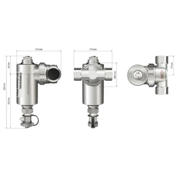FERNOX TF1 OMEGA filter iszapleválasztó, mágneses, fémházas 1"