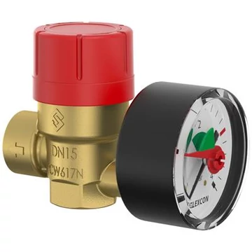Flamco bizt. Prescomano bizt.szelep+manométer 1/2" - 1/2" 3 bar