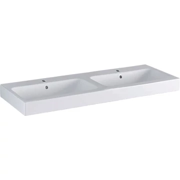 Geberit iCon dupla mosdó, 120x16x48,5cm, csaplyuk középen, túlfolyóval