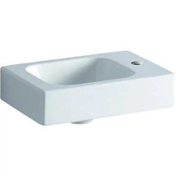 Geberit iCon kézmosó, 38x13,5x28cm, csaplyuk jobbra, túlfolyó nélkül