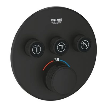 Grohe Grohtherm SmartControl termosztátos keverő, 3-utas váltóval, szín: phantom black