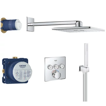 Grohe Smartcontrol termosztátos falsík alatti zuhany csomag, szögletes dizájn