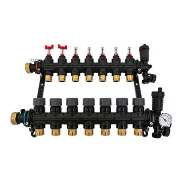 Hakatherm SkyFlow osztó - gyűjtő átfolyásmérő + komplett végelem 8 kör 1" - 3/4" EUROKÓNUSZ műanyag Hakatherm SkyFlow osztó - gyűjtő átfolyásmérő + komplett végelem 8 kör 1" - 3/4" EUROKÓNUSZ műanyag