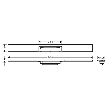 Hansgrohe RainDrain Flex zuhanylefolyó színkészlet 90 cm, formára vágható, fali, rm. hatású