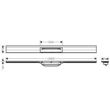 Hansgrohe RainDrain Flex zuhanylefolyó színkészlet 100 cm, formára vágható, fali, matt fekete