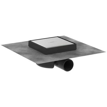 Hansgrohe RainDrain Spot Folyóka 15 x 15 cm rostély, cserélhető  rostély, rozsdamentes acél hatású