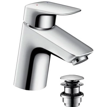 Hansgrohe Logis egykaros mosdócsaptelep Push Open lefolyó-garnitúrával ( 71077000 )