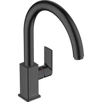 Hansgrohe Vernis Shape M35 egykaros konyhai csaptelep 210, elforgatható kifolyóval, matt fekete