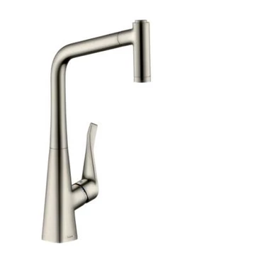 Hansgrohe Metris M71 konyhai csaptelep 320 kihúzható kifolyó (M7116), rm. acél hatású