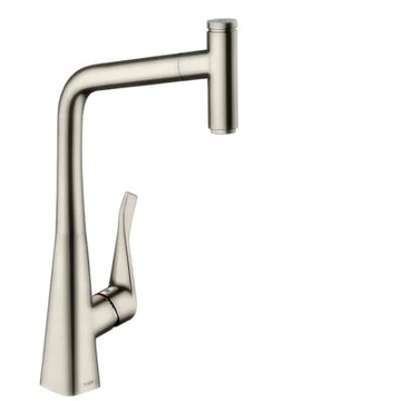 Hansgrohe Metris Select M71 konyhai csaptelep 320 kihúzható kifolyó (M7115), rm. acél hatású