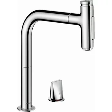 Hansgrohe Metris Select M71 2 lyukú konyhai mosdócsapt. kihúzható kifolyó, 200 2jet, króm