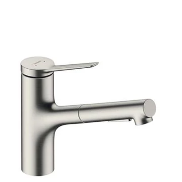 Hansgrohe Zesis M33 konyhai csaptelep 150, kihúzható kifolyó, 2jet, rm. acél hatású
