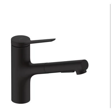Hansgrohe Zesis M33 konyhai csaptelep 150, kihúzható kifolyó, 2jet, sBox, matt fekete