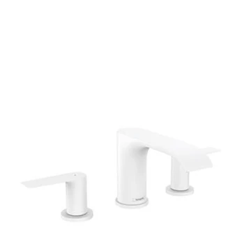 Hansgrohe Vivenis 3 lyukú mosdócsaptelep 90, automata lefolyógarnitúra, matt fehér