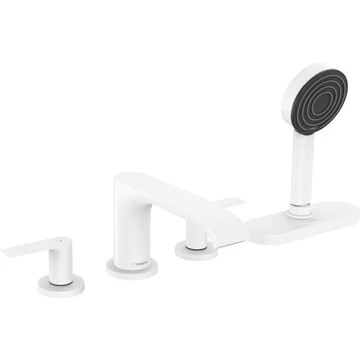 Hansgrohe Vivenis 4 lyukú, peremre szerelhető kádcsaptelep sBox-szal, matt fehér