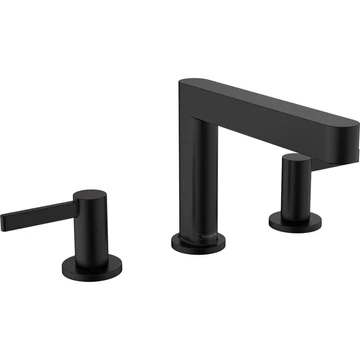 Hansgrohe Finoris 3 lyukú mosdócsaptelep 110, push-open lefolyógarnitúra, matt fekete