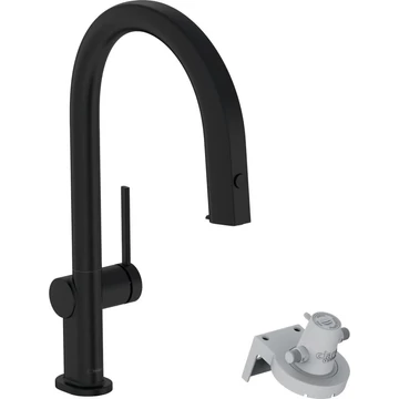 Hansgrohe Aqittura M91 Filtersystem konyhai csapt. 210, kihúzható kifolyó, 1jet, matt fekete