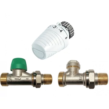 Honeywell termosztatikus radiátorszelep szett, egyenes, 1/2" - G3/4" KM Eurokónusz - kifutó