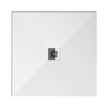 Jika Padana négyzet alakú zuhanytálca, 800x800 mm, matt fehér, rozsdamentes acél lefolyófedéllel
