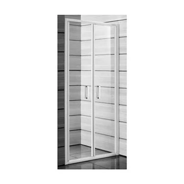 Jika Lyra Plus 80 zuhanyajtó, középen nyíló, fehér/ átlátszó üveg, 76x190 cm
