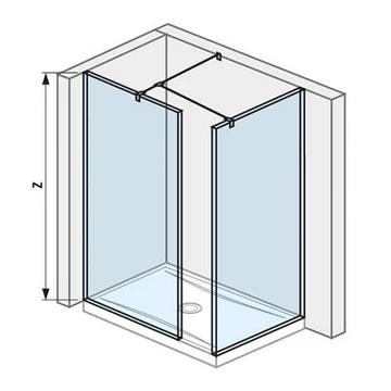 Jika Cubito Pure Walk-in zuhanykabin, sarok, ezüst/átlátszó üveg, 70x80 cm