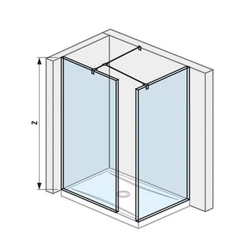 Jika Cubito Pure Walk-in zuhanykabin, sarok, ezüst/átlátszó üveg, 70x90 cm