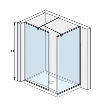 Jika Cubito Pure Walk-in zuhanykabin, sarok, ezüst/átlátszó üveg, 80x90 cm