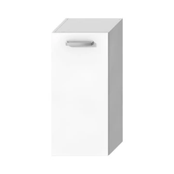 Jika Lyra Plus középmagas szekrény, 1 ajtós, balos/jobbos, 2 polcos, fényes fehér, 75x34,6x25 cm