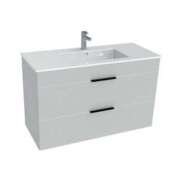 Jika Cube 100 alsószekrény mosdóval, 2 fiókkal, selyemfényű fehér, 98x42,2x60,7 cm