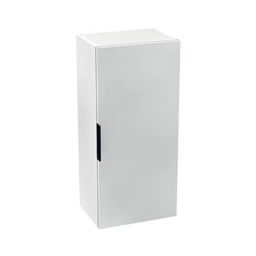 Jika Cube középmagas szekrény, 1 ajtós, balos/jobbos, 2 polccal, selyemfényű fehér, 34,5x25x75 cm