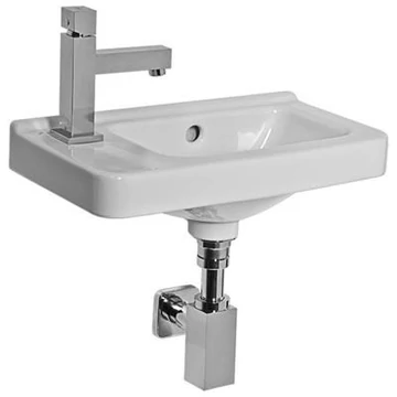 Jika Cubito 45 kézmosó, aszimmetrikus, bal oldalon csaplyukkal, Jikaperla, 45x25x16 cm - kifutó