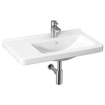 Jika Cubito Pure mosdó 75x45 cm, aszimmetrikus, balos, csaplyukkal, túlfolyóval, fehér - kifutó