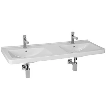Jika Cubito Pure mosdó 130x48,5 cm dupla, túlfolyóval, csaplyukkal, fehér