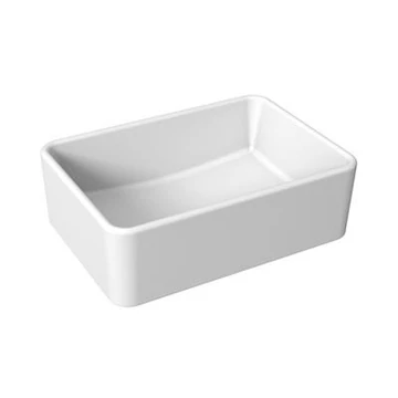 Jika Cubito Pure 50 szögletes mosdótál, csaplyuk és túlfolyó nélkül, Jikaperla, fehér, 50x35x19 cm