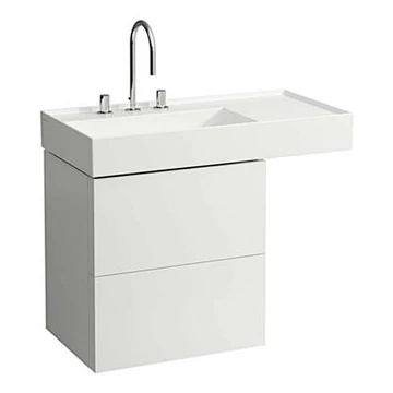 Laufen Kartell by  Alsószekrény két fiókkal, fiókelosztóvalmatt fehér 58 x 45 x 60 cm