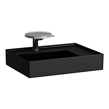 Laufen Kartell By mosdó, aszimmetrikus, polcfelület jobb oldalon, speciálisan fedett lefolyóval