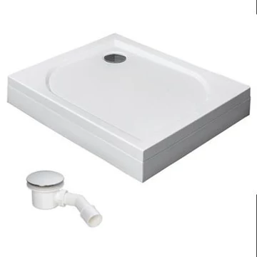 Radaway Delos D zuhanytálca 90x75 akril, levehető előlap + láb + ST90 szifon, balos (4D97514-03L)