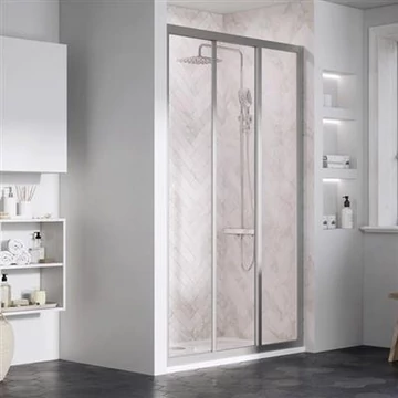 ASDP3-100   zuhanyajtó szatén+ Transparent üveg 198 cm