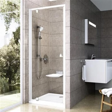 Ravak PDOP1-80 zuhanyajtó fehér/króm, zsanér/fogantyú, trans