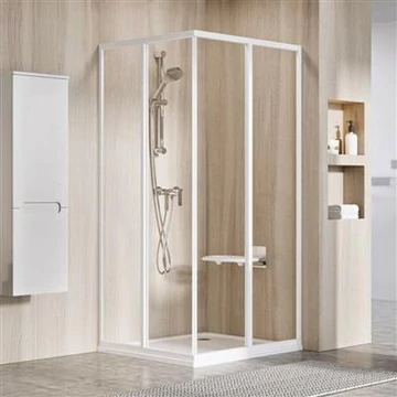 Ravak SRV2-80 195 S zuhanykabin, fehér+Transparent üveg