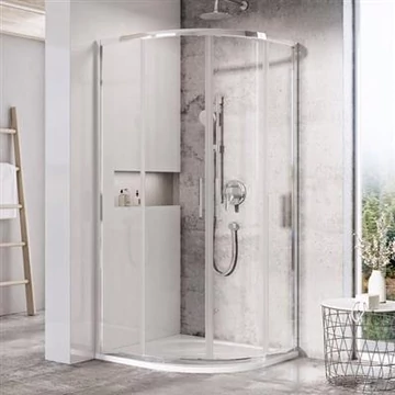 Ravak BLSCP4-90 krómhatású + Transparent íves kabin Blix Slim