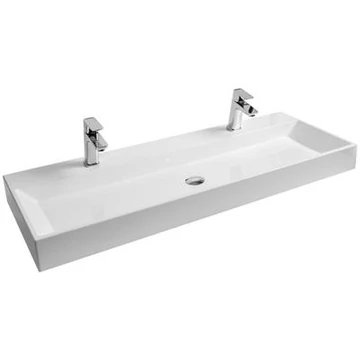 Ravak Natural mosdó 120x49 dupla fehér túlfolyó nélkül